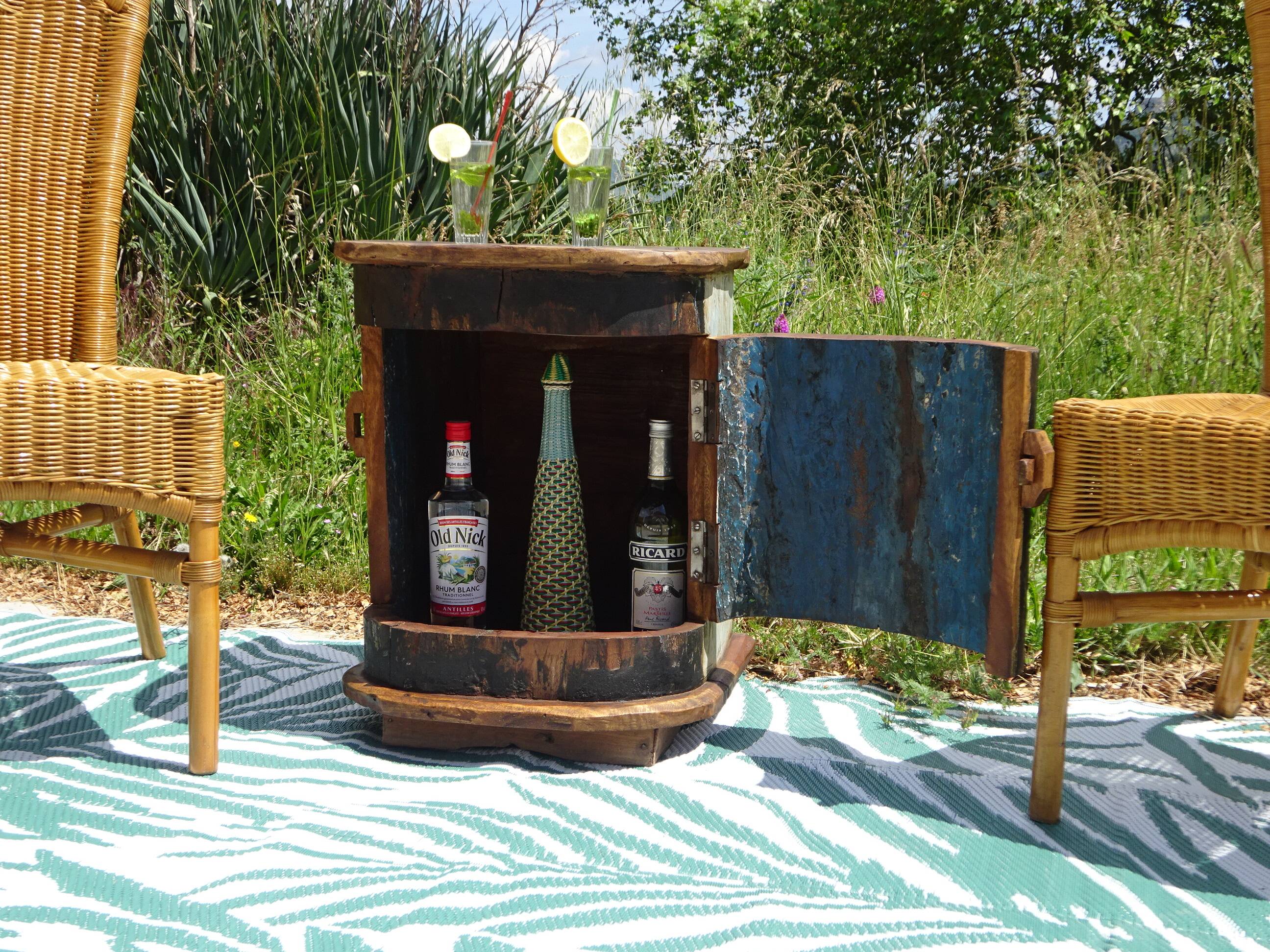 Small wooden canoe furniture, solid teak