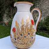 Large rustic ceramic pitcher