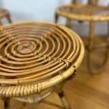 Pair of high-backed chairs and its bamboo coffee table