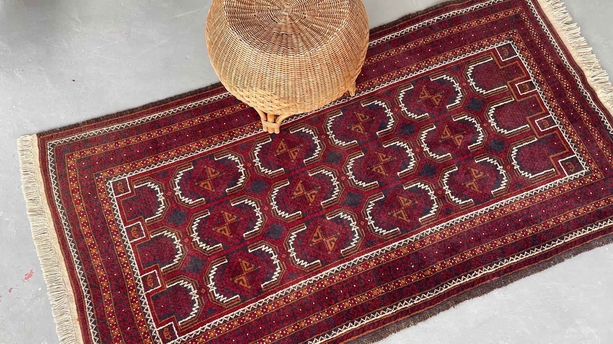 Artisanal orient rug pure vintage wool - 102cm x 204cm