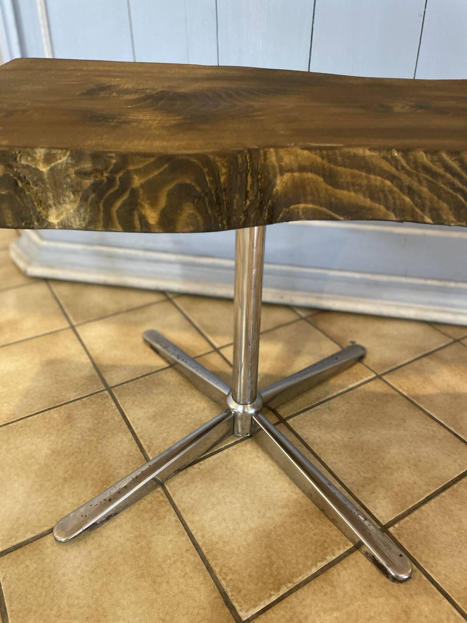 Wood and metal side table