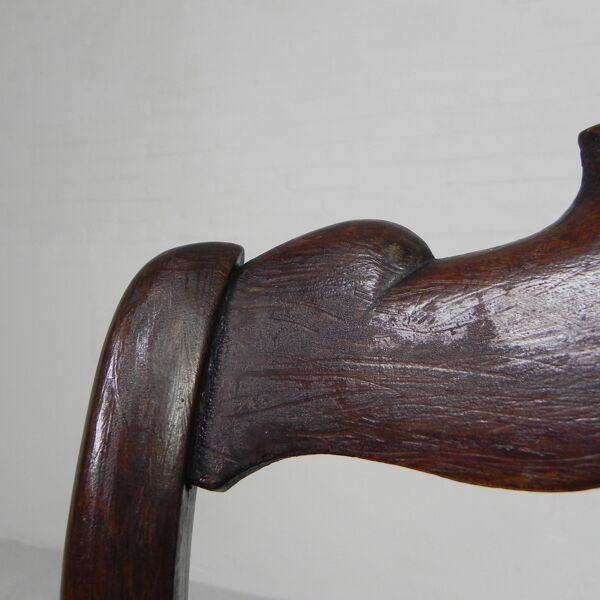 Set of 6 farm chairs with wicker seats, around 1900