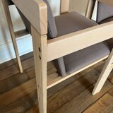 Set of 6 Fratelli Reguitti natural wood armchairs