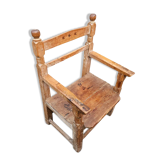 Old Spanish pine wood arm chair
