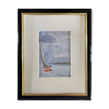 Original watercolor painting by Minik Jodor Marine "Royale" sailing Brittany