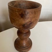 Pot cover 19th neo classic solid wood turned H24cm
