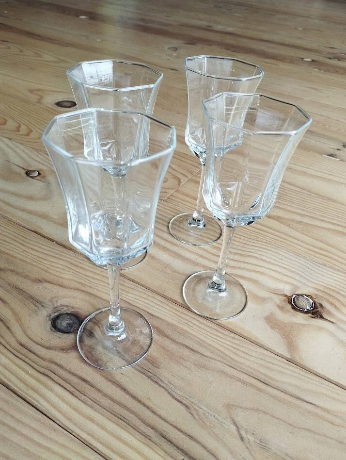 4 crystal glasses from Arques – Octime model
