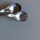 Salad cutlery 1970 brushed stainless Vieux Paris
