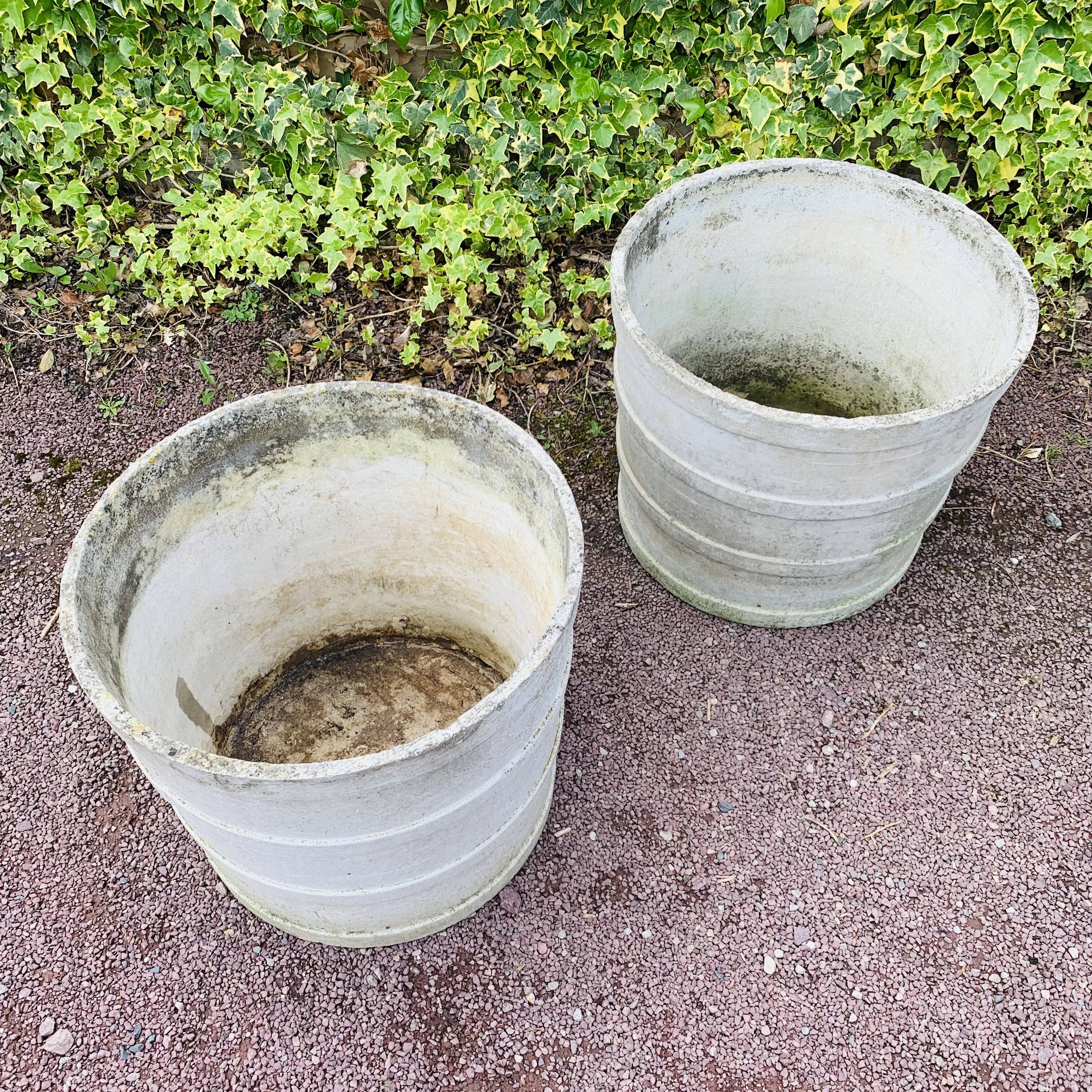 Pair of large fiber cement planters