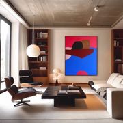 Minimalist canvas couple embraced "a hug" signed Bodasca