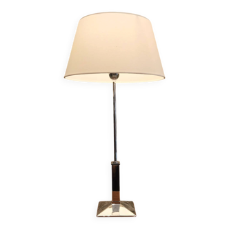 Lampe néoclassique en métal chromé