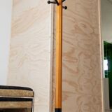 Orange wood Memphis-style Pencil Coat Rack, XL vintage 1980s, Italy by Artema