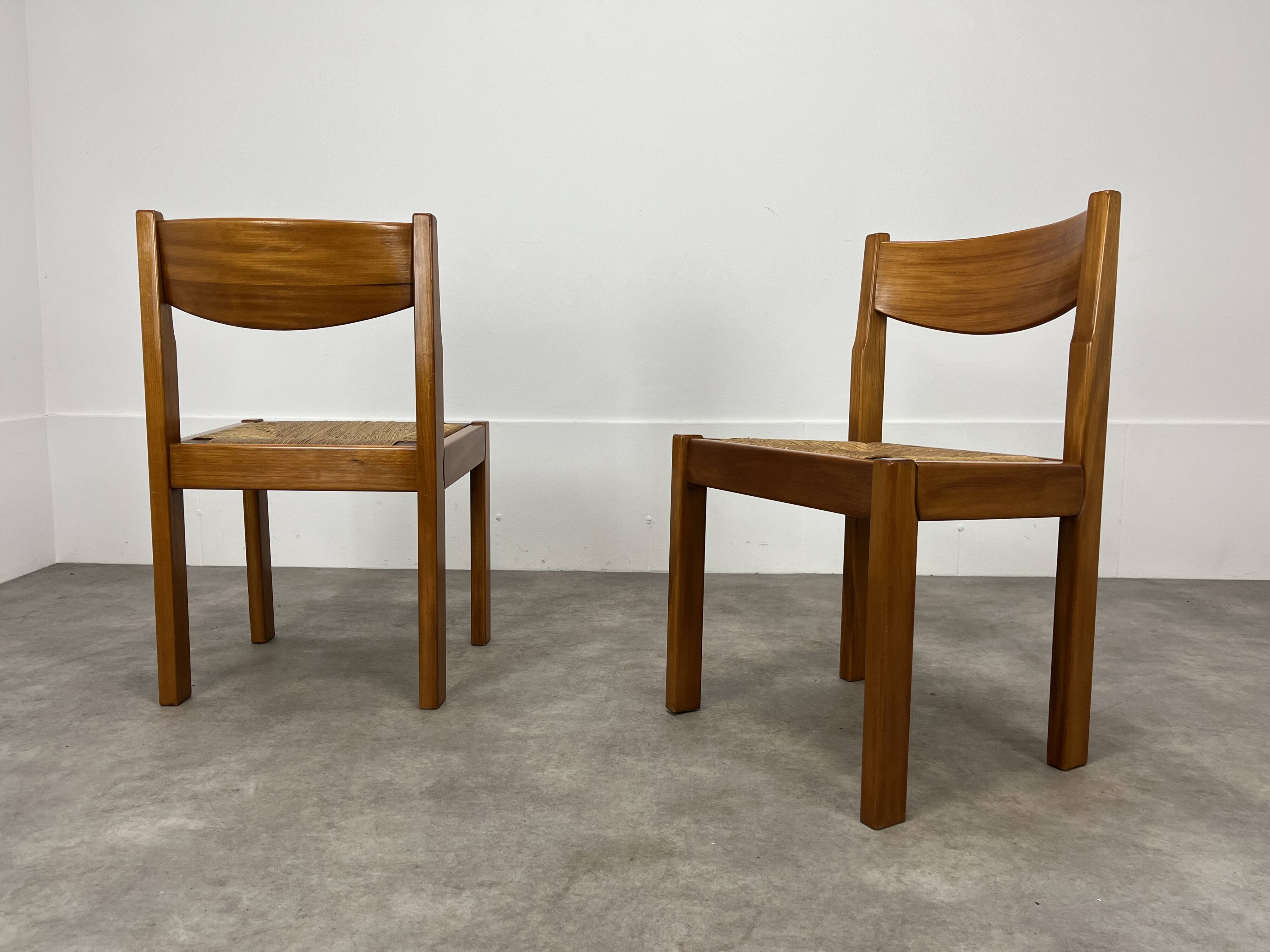 Paire de chaises maison Regain en orme et paille