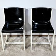 Pair of Lacquered Wooden chairs, signed P.Gautier -1960