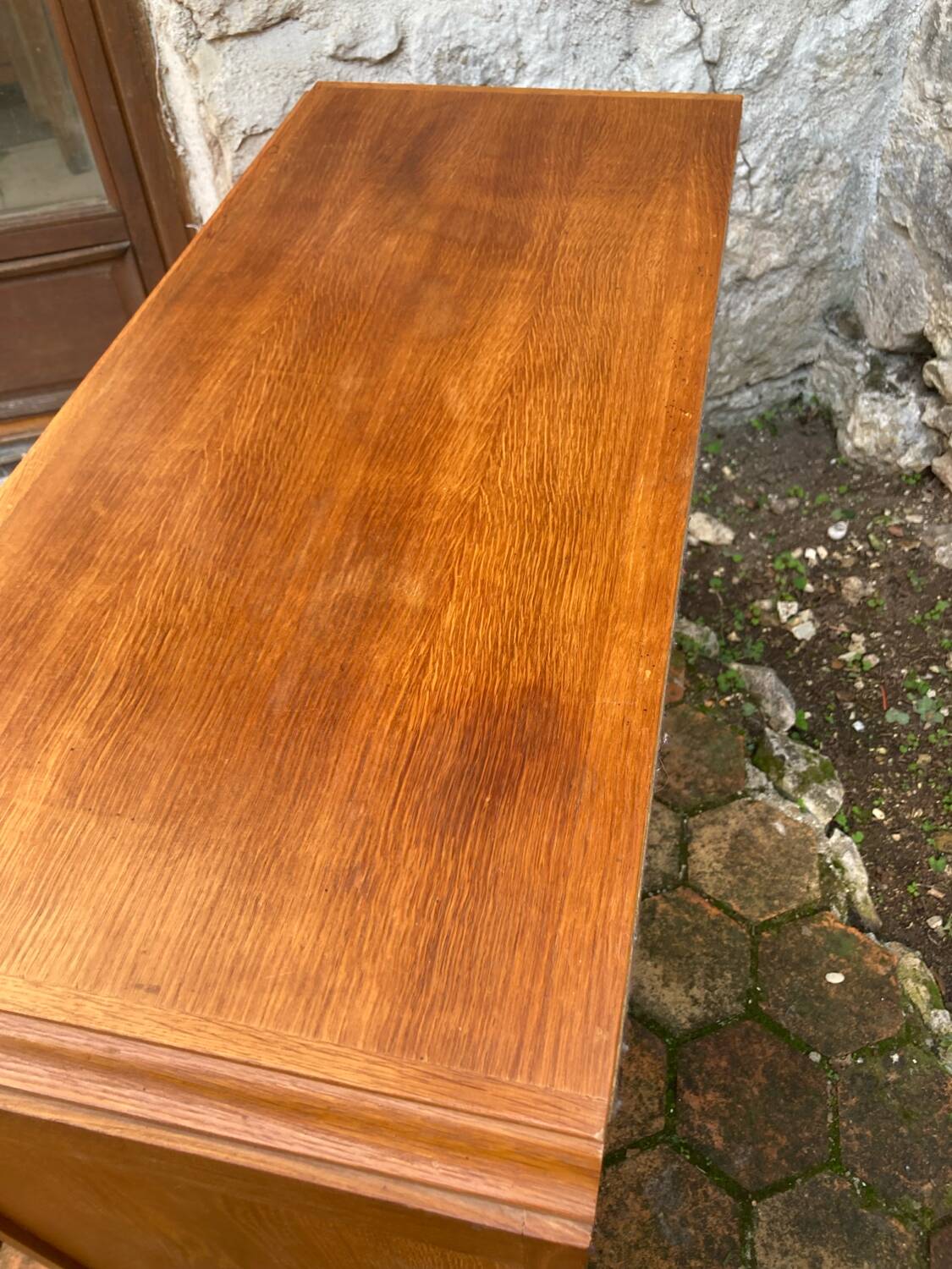 Vintage chest of drawers with compass feet