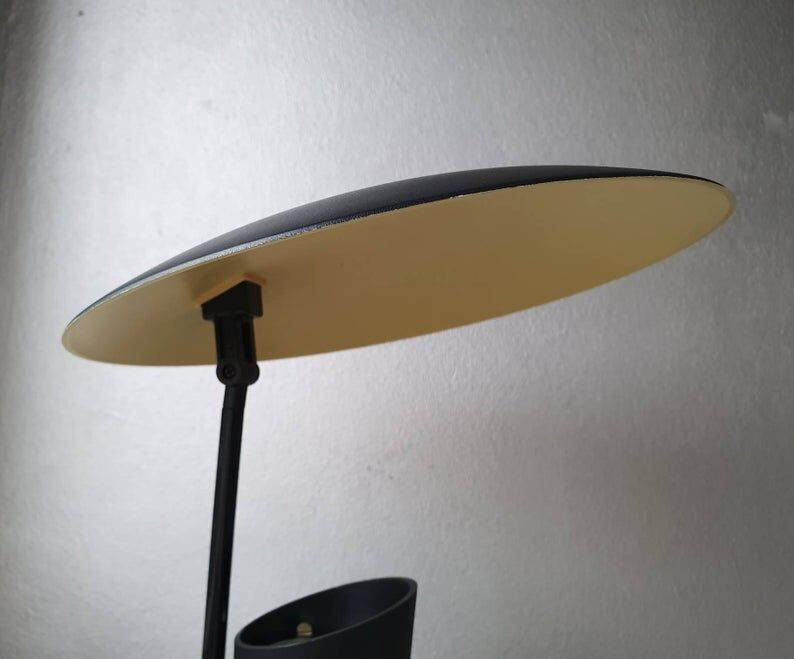 80s black yellow vintage plastic desk lamp