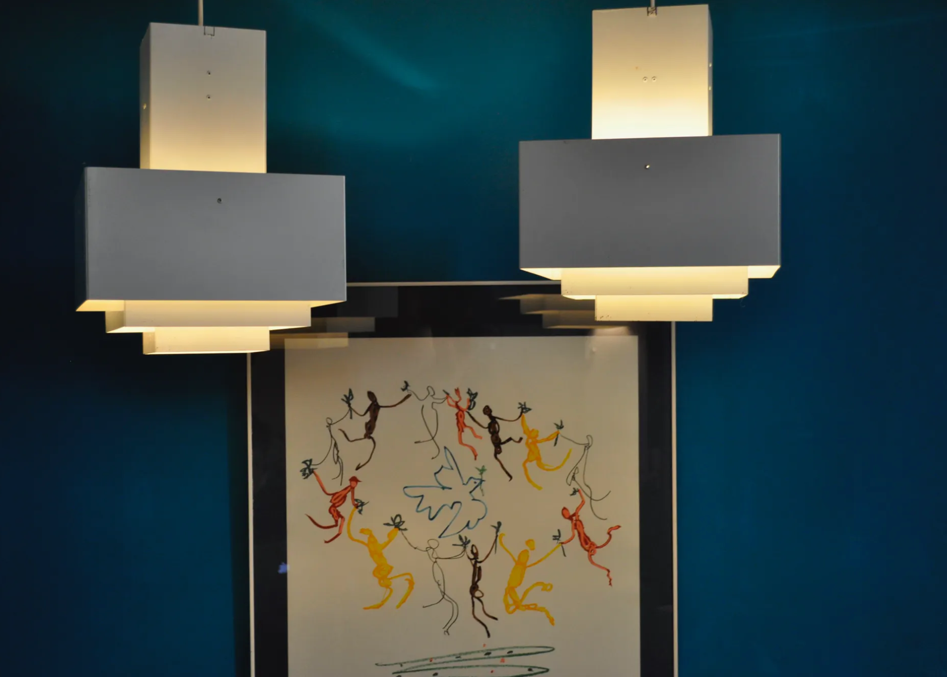 Pair of Scandinavian hanging lamps Hans Agne Jakobsson C896, Sweden 1960