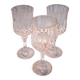 3 large crystal wine glasses in good condition
