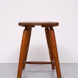 Rustic solid wood Stool 1950s Holland