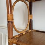 Tall rattan shelf