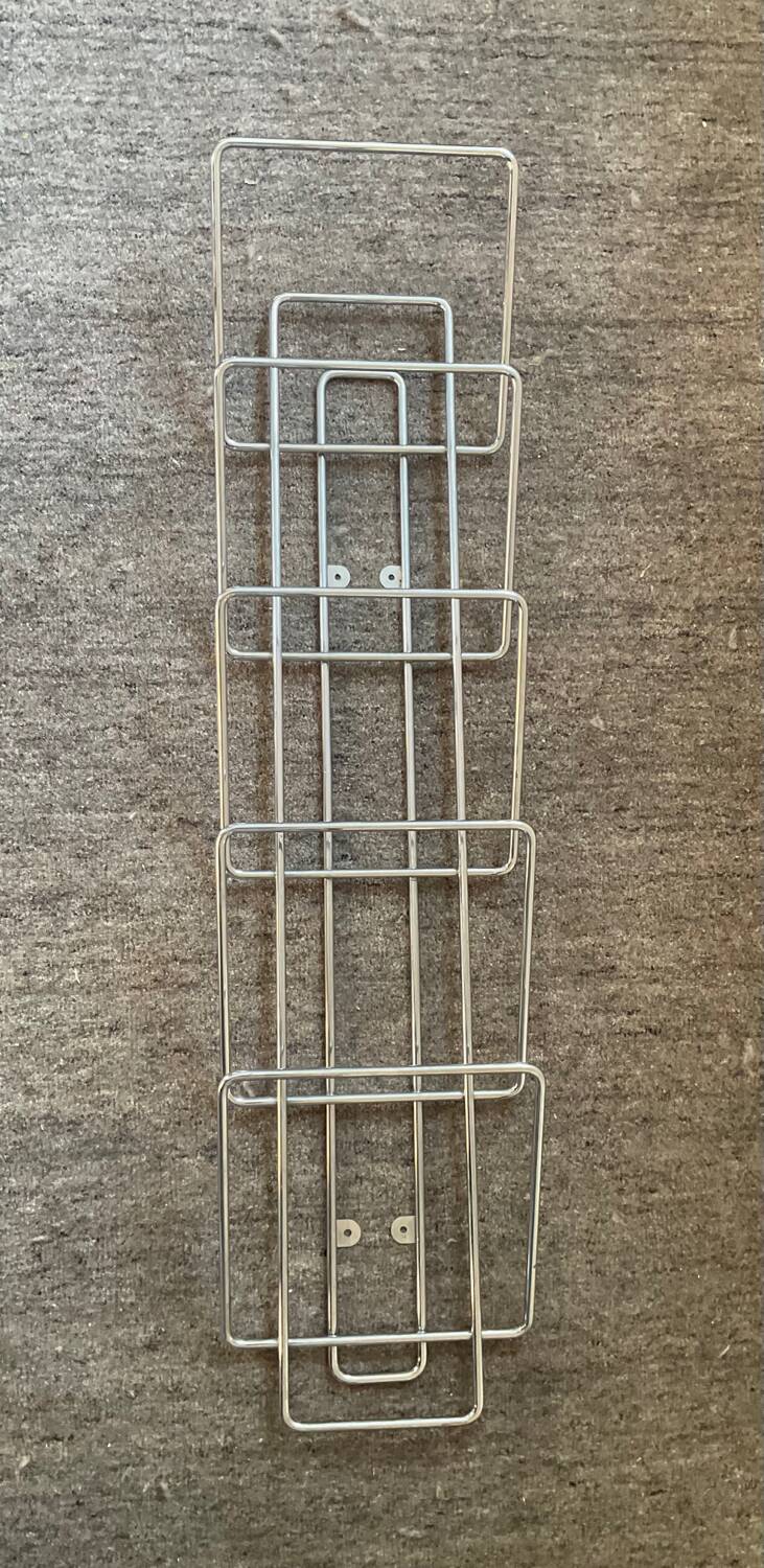 Vintage stainless steel wall vinyl rack