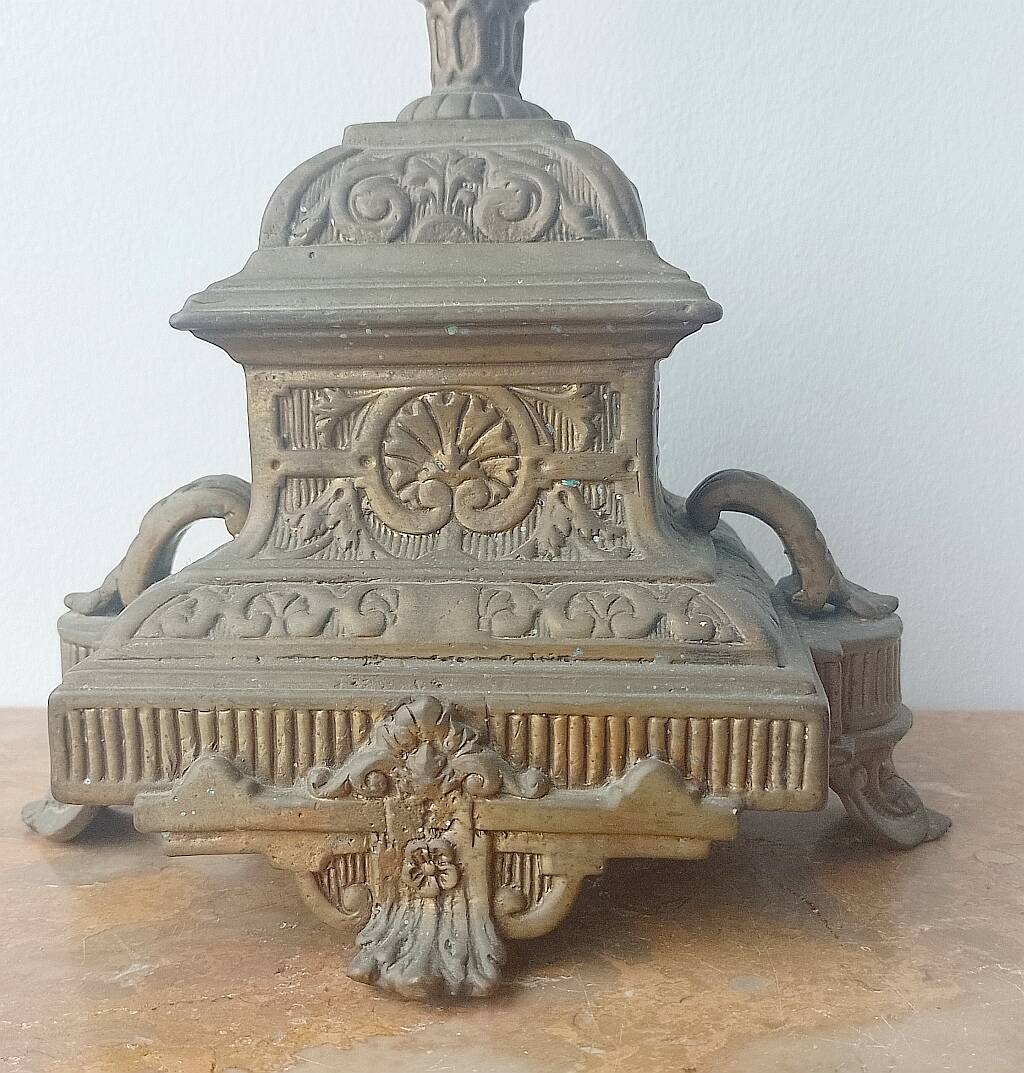 Antique Candlestick  Bronze Vienna Austria Caryatide Greek Ancient 46 cm