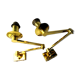 2 electrified wall lamps from 1970, gold chrome bronze, 2 articulated arms + switch
