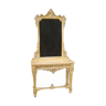 Italian lacquered and gilded dressing table with mirror in Louis XVI style