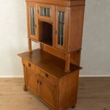 Two-piece buffet from the 1910s in Art Nouveau style, beech wood