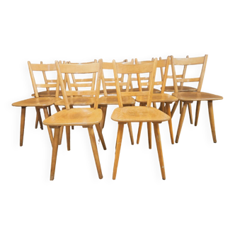 Lot de 12 chaises bistrot 1970