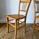Set of 5 Luterma light blond wood bistro chairs from the 50s