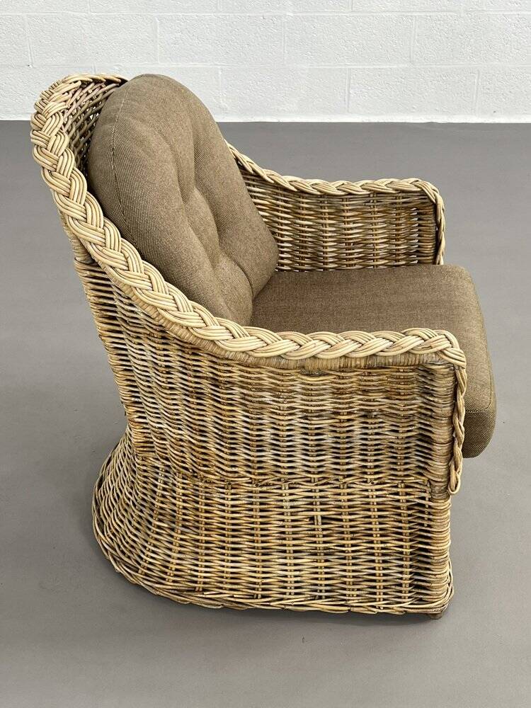 Rattan and wicker convertible chair