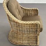 Rattan and wicker convertible chair