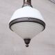 Antique french two tone glass pendant light
