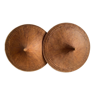 Southeast Asian hat made of natural materials.