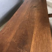 Oak dining table with 2 benches Minimalist Brutalist Wabi Sabi
