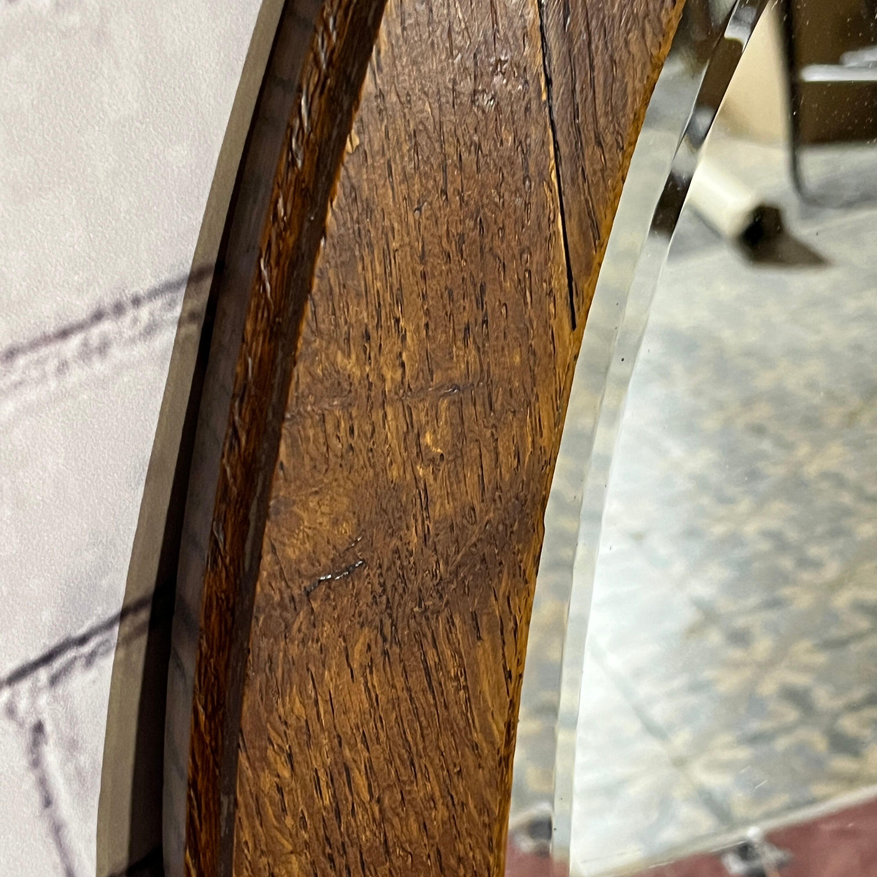 Miroir biseauté oval en bois, 93x54 cm