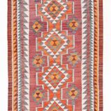 Vintage Burgundy Persian Kilim Runner Rug,, 98x235Cm