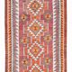 Vintage Burgundy Persian Kilim Runner Rug,, 98x235Cm