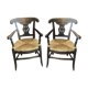 Paire de fauteuils paillés