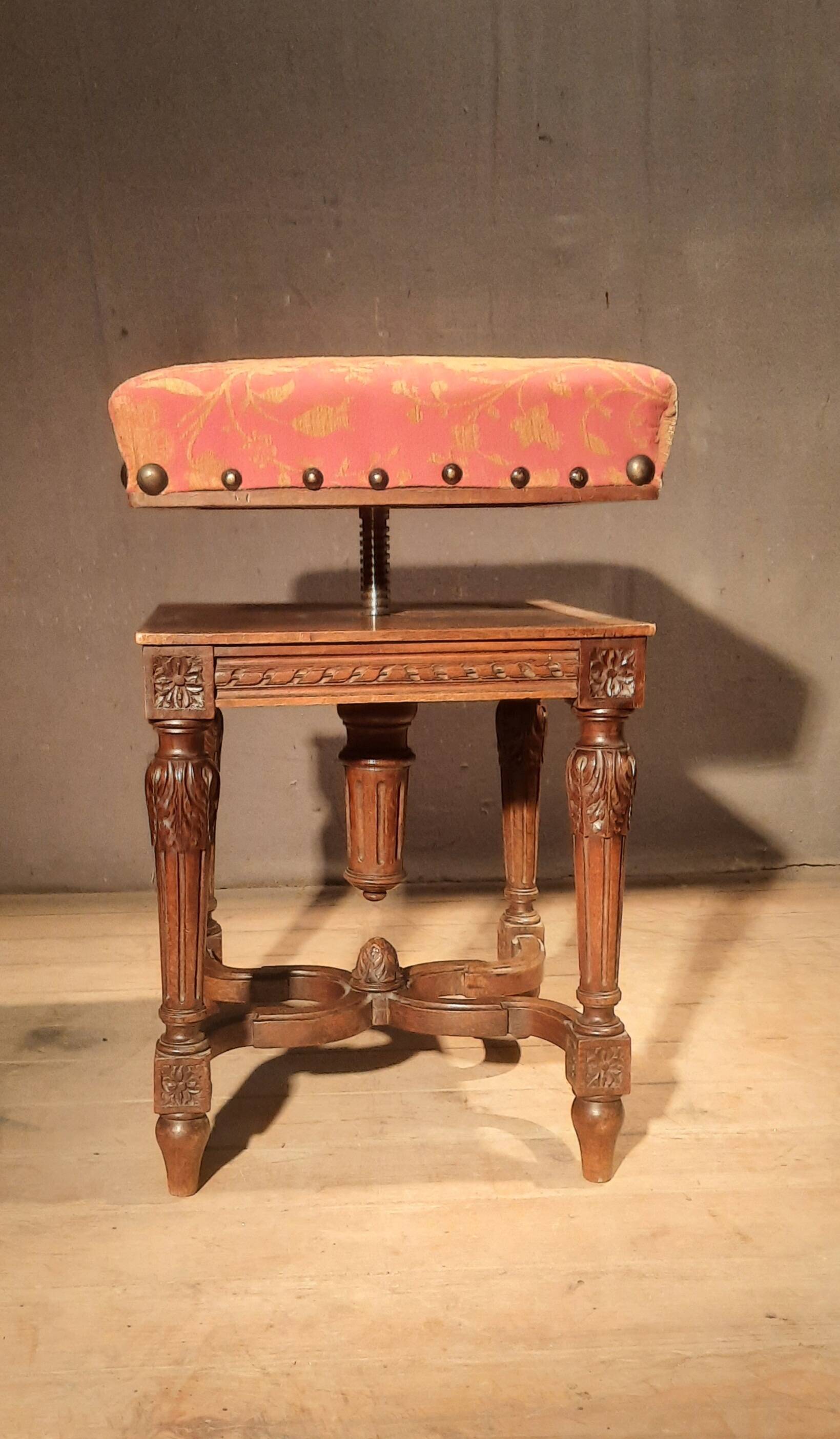 Square piano stool in the Louis XVI style