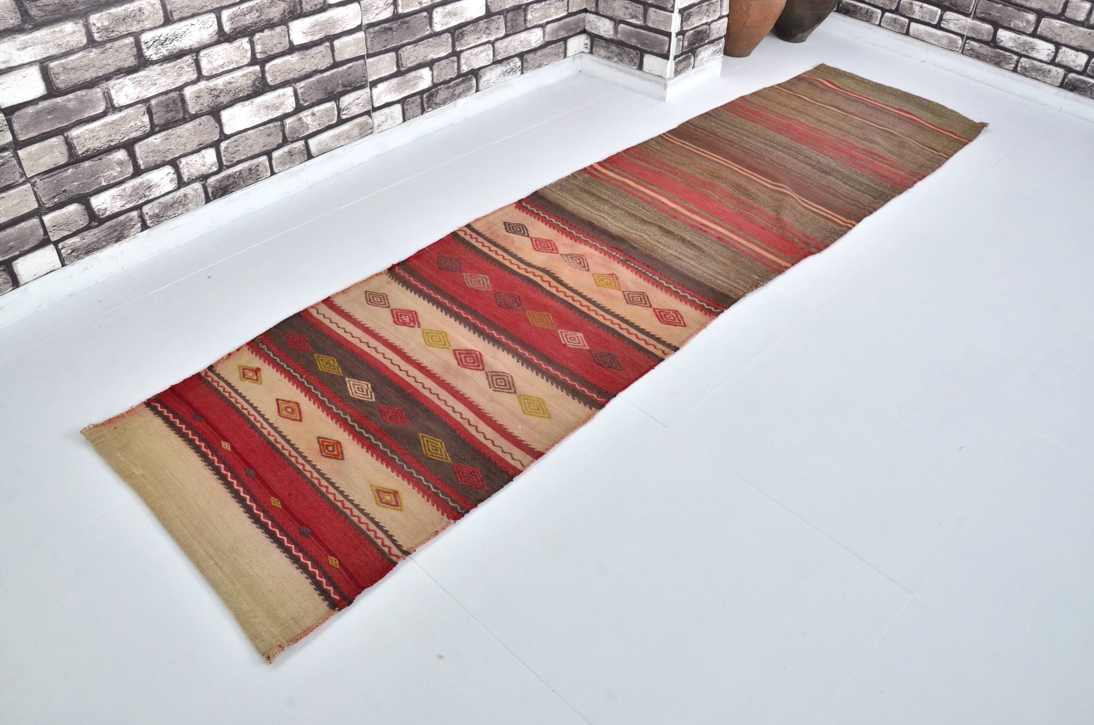 Neutral Vintage Kilim Runner sku 3065