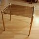 Space Age brass side table with smoked glass plate - Vintage