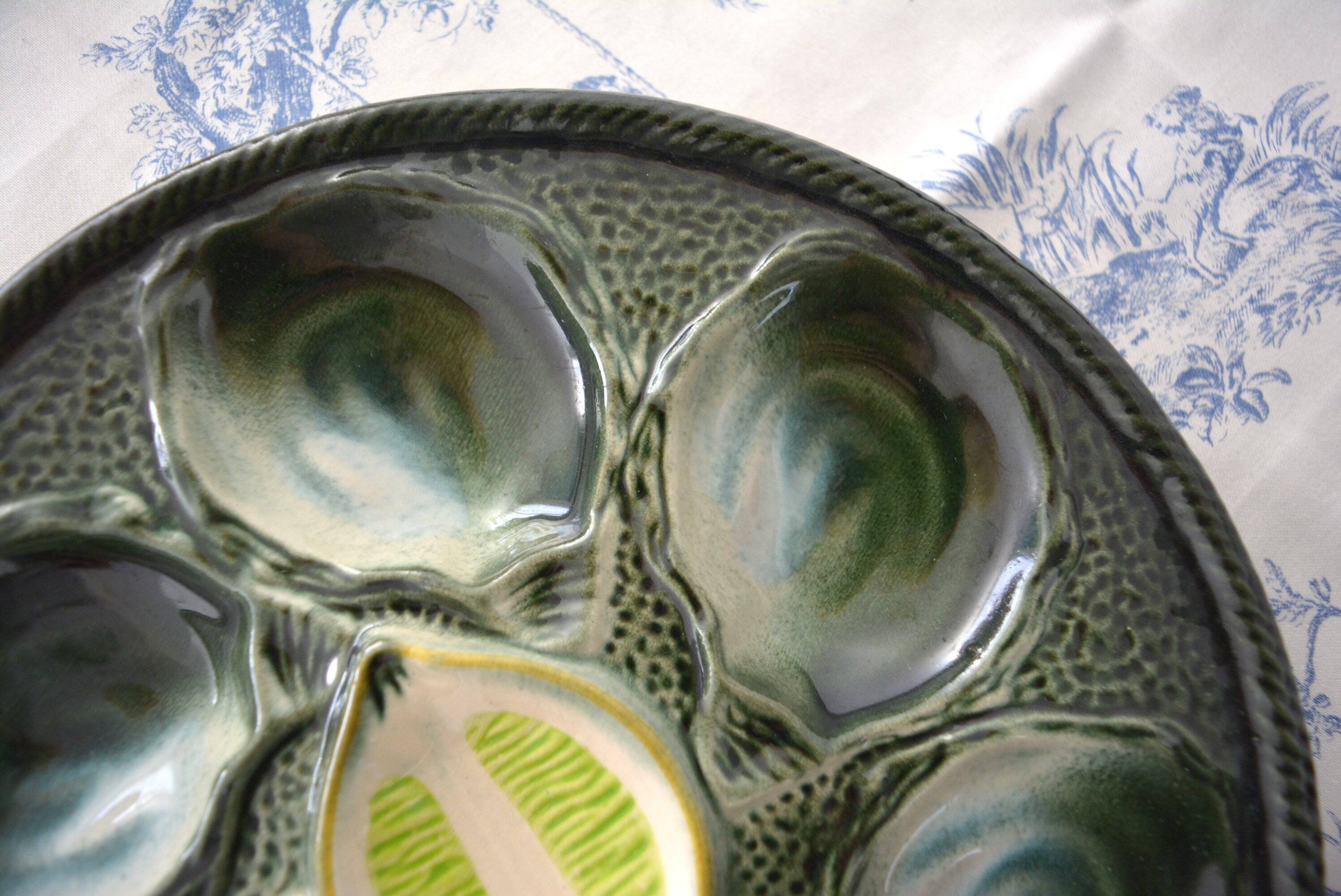 Saint Clément oyster plate, ceramic
