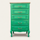 Vintage green oak chest of drawers from the 1960s.