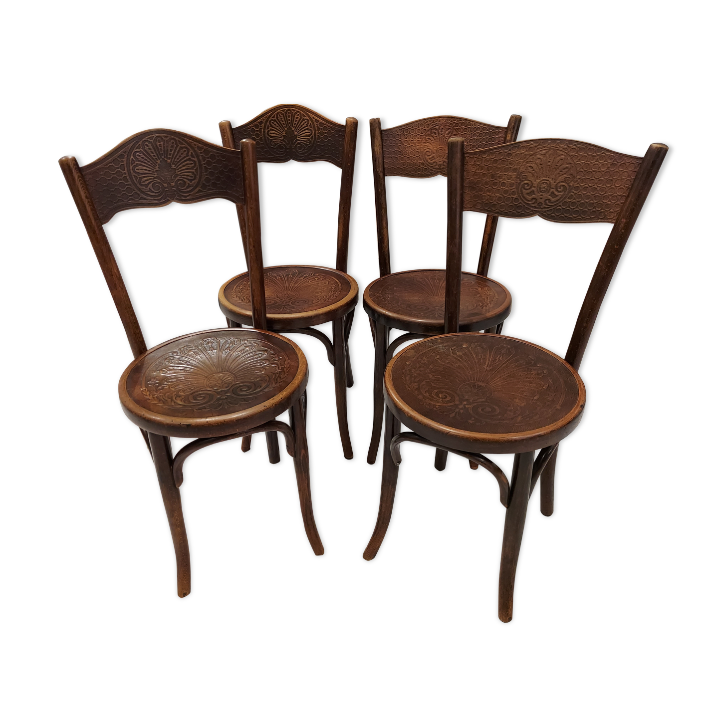 Suite of 4 chairs Bistrot Mundus Joseph Hoffmann Austria Bielitz year 1908
