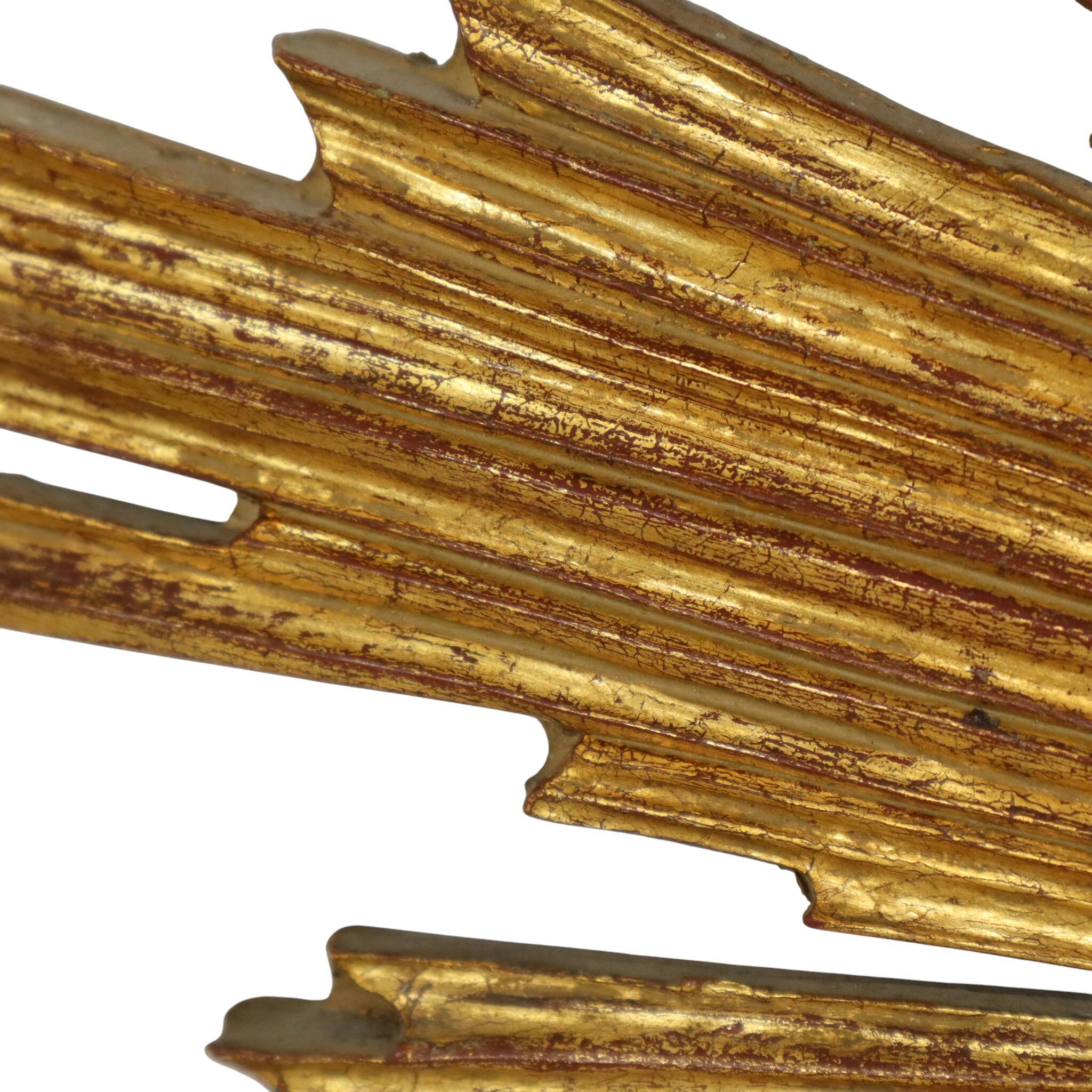 Large Deknudt Sunburst Gold Leaf Sun Mirror Sixties