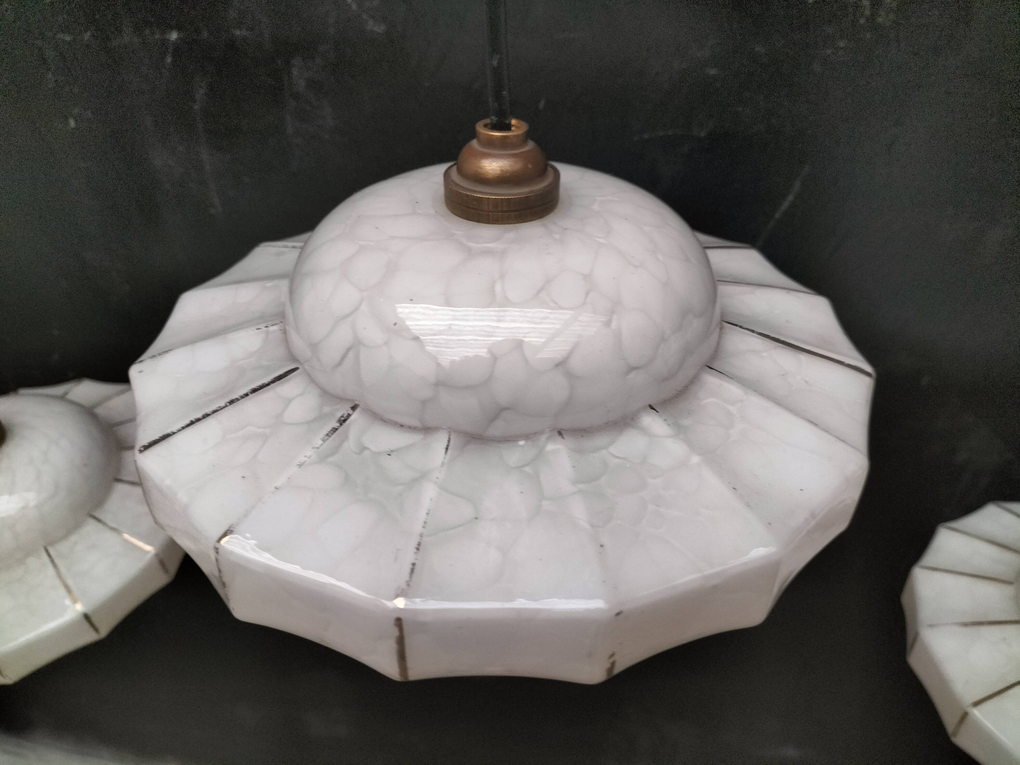 Opaline pendant lights