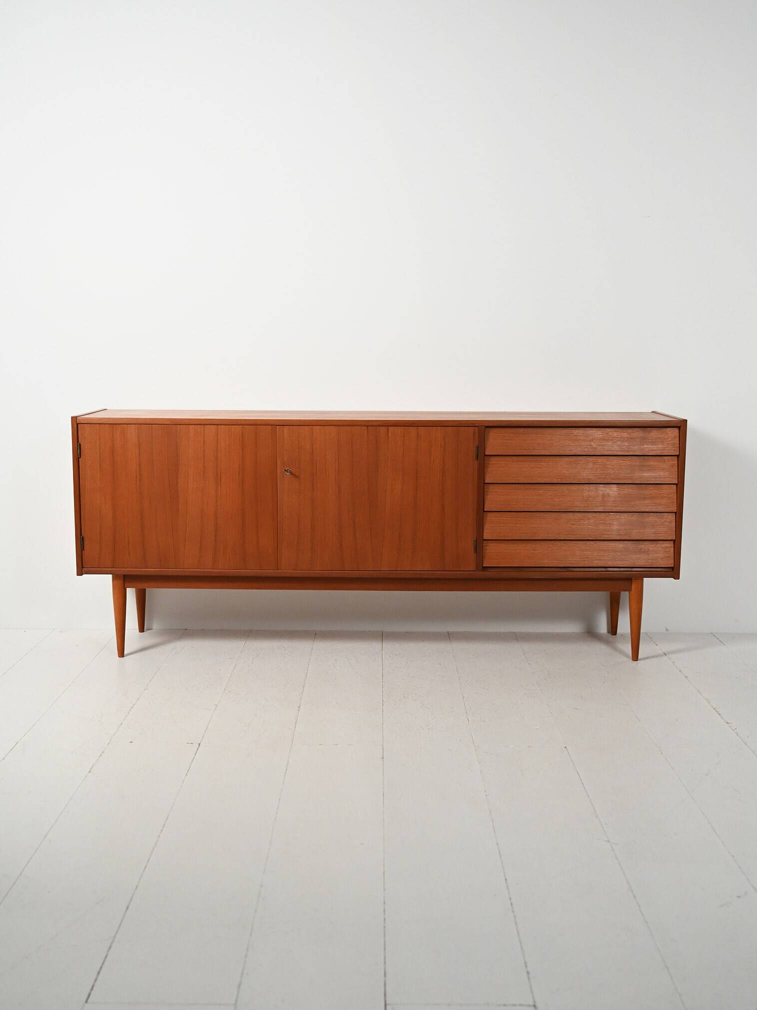 Scandinavian sideboard with tile-style drawers from the 1950s