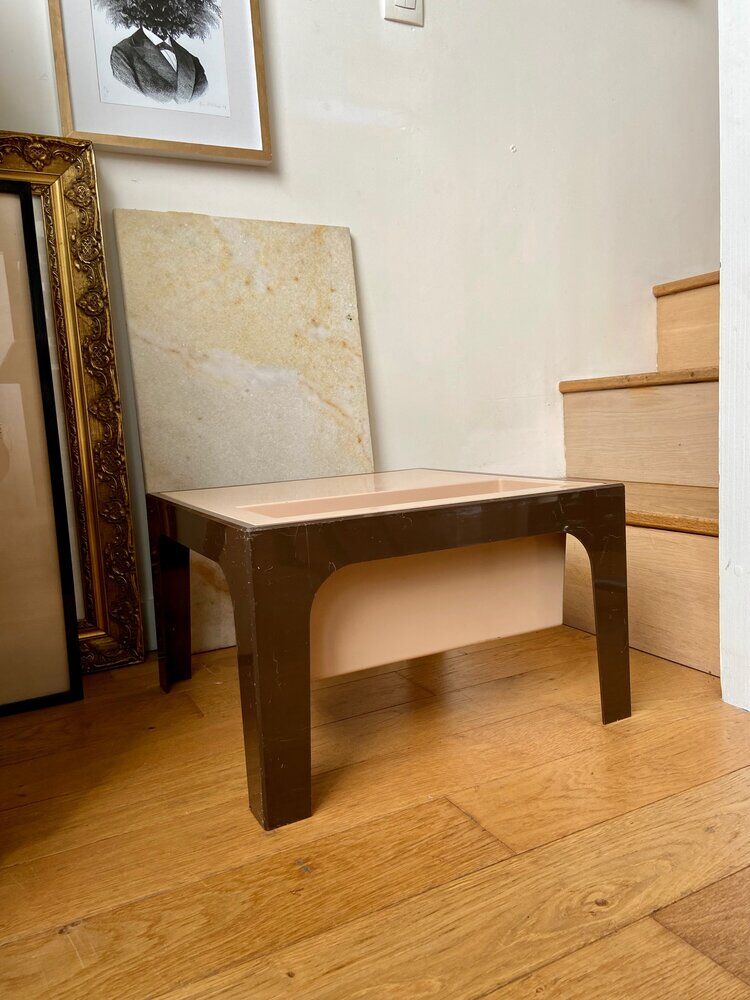 Beige and brown coffee table